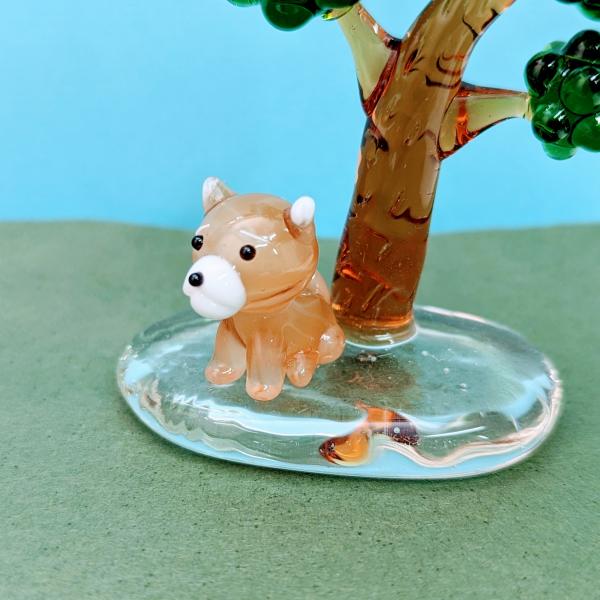ガラス細工 シバ犬（M）ミニチュア 置物 雑貨 犬 小物 動物 : きたの