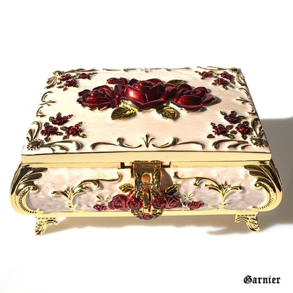 アンティーク ブロンズ製 薔薇モチーフジュエリーBOX アンティーク