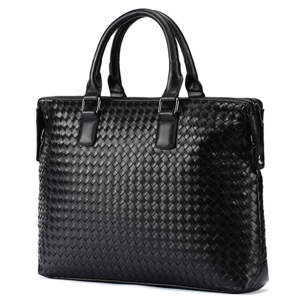 ゴルウィス] 2WAY レザー ビジネス バッグ 格子編み 編み込み 13インチ