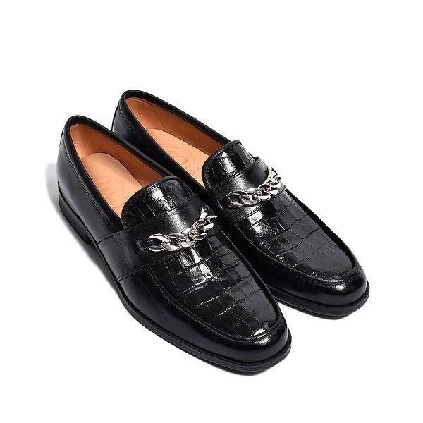 BajoLugo（バジョルゴ） クロコ チェーン ローファー クロコ型押し