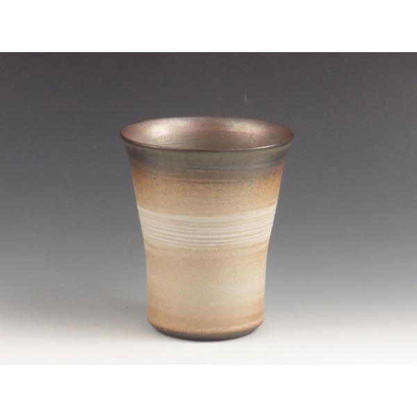 丹波焼（兵庫県） まるせ窯 酒器 ぐい呑 炭化焼成刷毛目 5TAN0169 特製