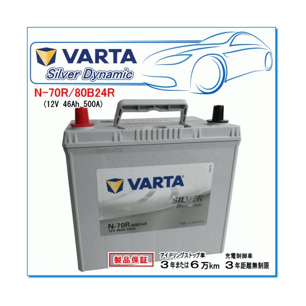 VARTA VARTA N-70R/80B24R：バルタ シルバーダイナミックバッテリー