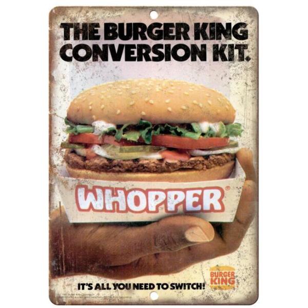 バーガーキング ハンバーガー☆メタルサイン レトロ調 アメリカブリキ