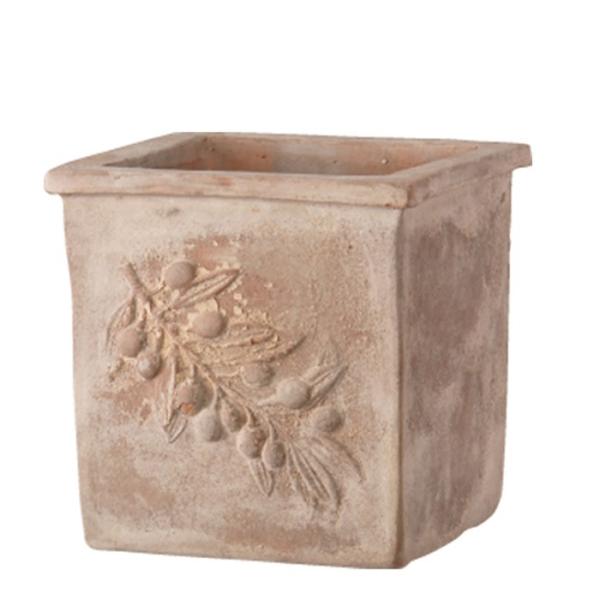 プランター 植木鉢 テラコッタ鉢 オリーブポット スクエアー