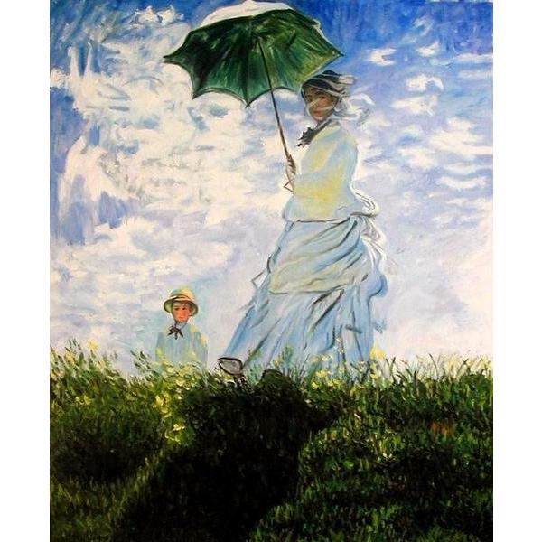 油絵 モネの名作「日傘をさす女性」 MA95 : 絵画制作専門ユーラシア