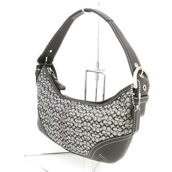 コーチ COACH ミニシグネチャー ブラック キャンバス レザー