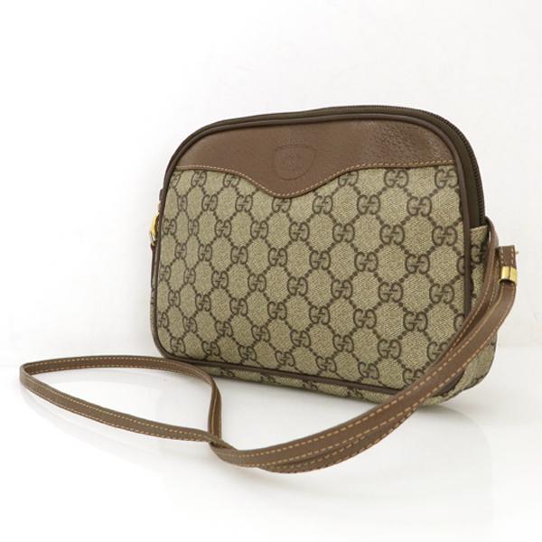 グッチ GUCCI GGスプリーム ベージュ PVC レザー ショルダーバッグ