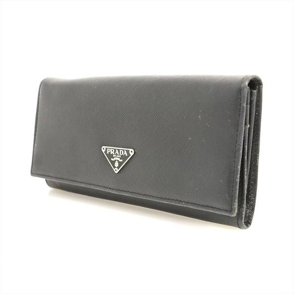プラダ PRADA ネロ ブラック レザー サフィアーノ M201A 二つ折 長財布