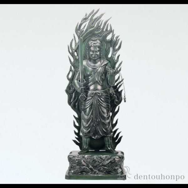 銅製 不動明王 60号 ( 木札名入れ有料 仏像 お寺 日本 屋外 屋内 高岡