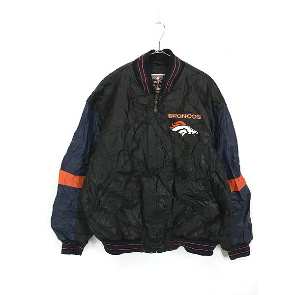 NFL スタジャン レザー スウェード ブラックストーリート BRONCOS