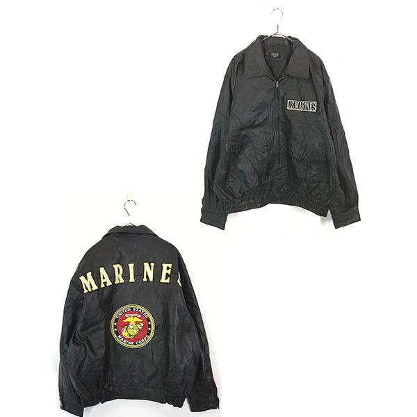 古着 90s U.S. MARINES 「MARINES」 USMC 本革 オール レザー