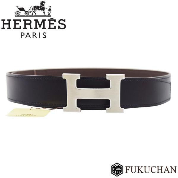 HERMES（エルメス） コンスタンス Hベルト85 ブラック×チョコレート