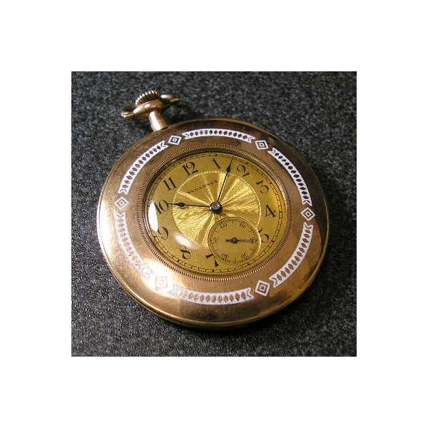 TAVANNES エナメル装飾 薄型手巻きアンティーク懐中時計 : 古時計の館