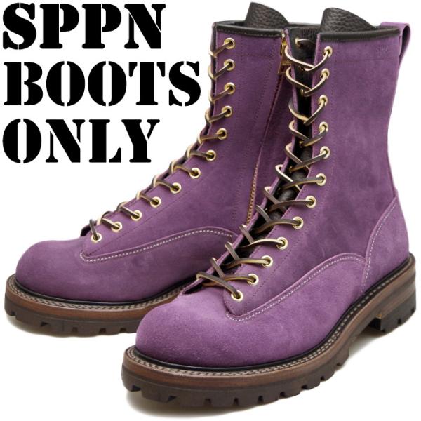 SPPN BOOTS スッピン SP-08L パープルスエード 8-INCH LACE TO TOE 8