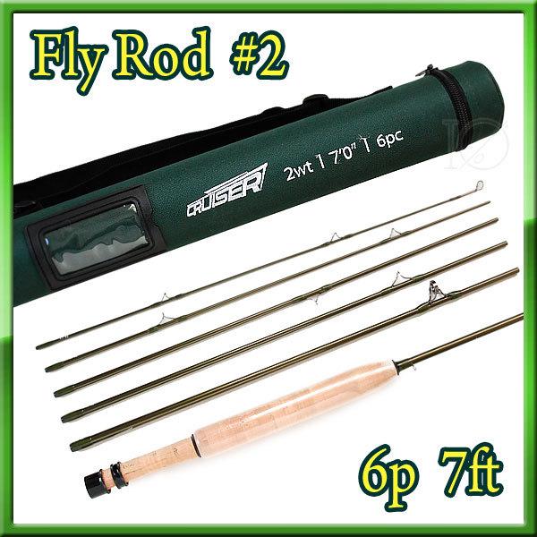 Fly Rod フライロッド 6ピース #2 ロッドチューブ付 7FT パックロッド