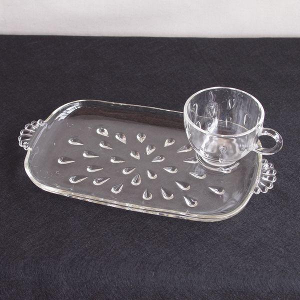 ヴィンテージ ガラス食器 Hazel Atlas ヘーゼルアトラス しずく柄