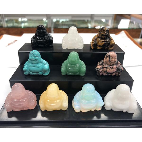 昆*庚様 七福神 天然石置物7体セット 超美品 七福神No．002／置物・7色