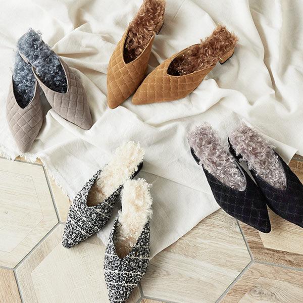 KOBE LETTUCE（神戸レタス） ミュール レディース シューズ ボア 冬