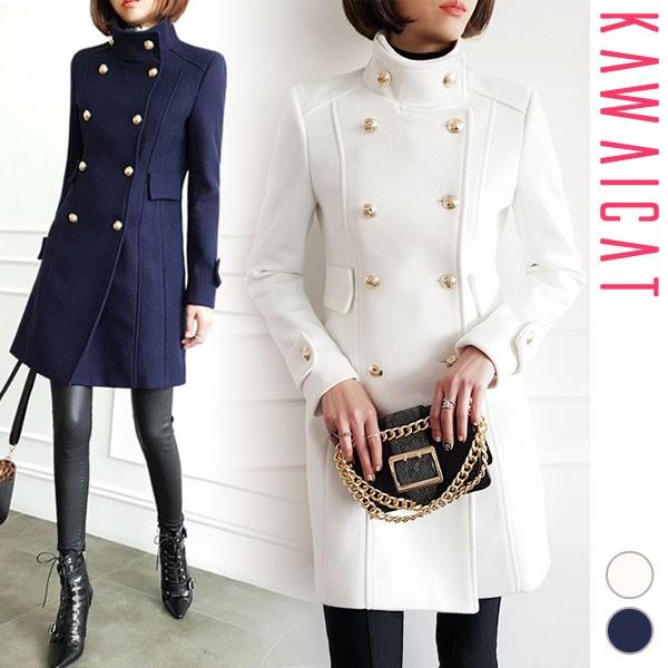 コート レディース アウター ロングコート Pコート ミディアム