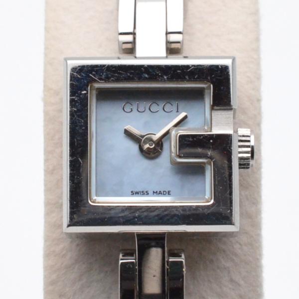 GUCCI グッチ 102 ブレスレットウォッチ シェル文字盤 ブルーシェル