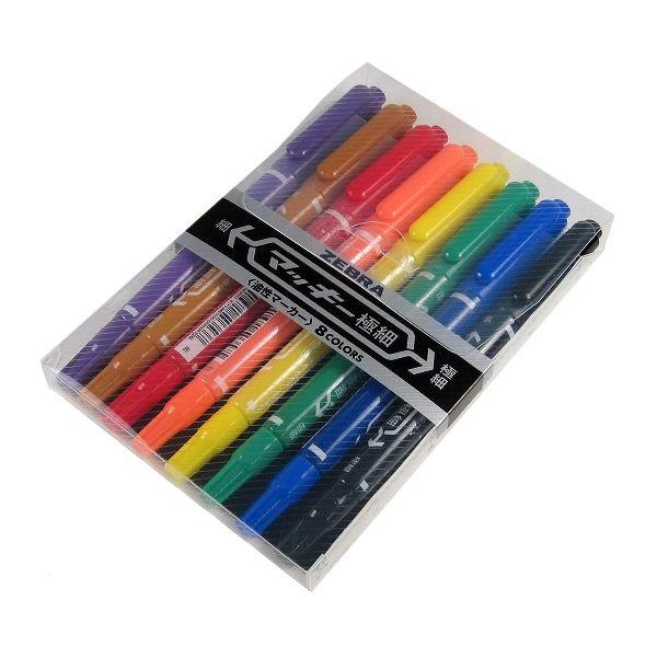 ゼブラ 油性マーカー マッキー極細 8色セット MCF-8C : 文具の春日堂