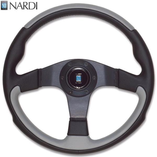 NARDI ナルディ N802 BK/グレーレザー&BKスポーク ステアリング 径