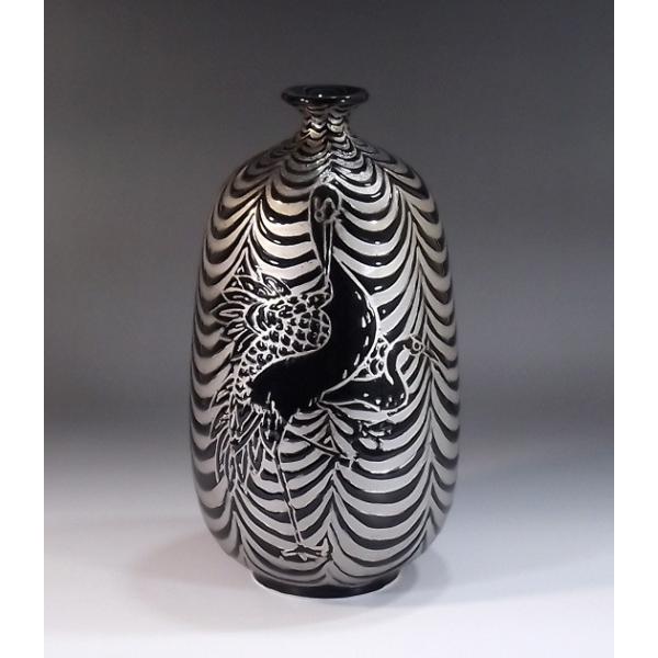 鉄釉掛花入 甚八窯 鉄釉掛花入 甚八窯