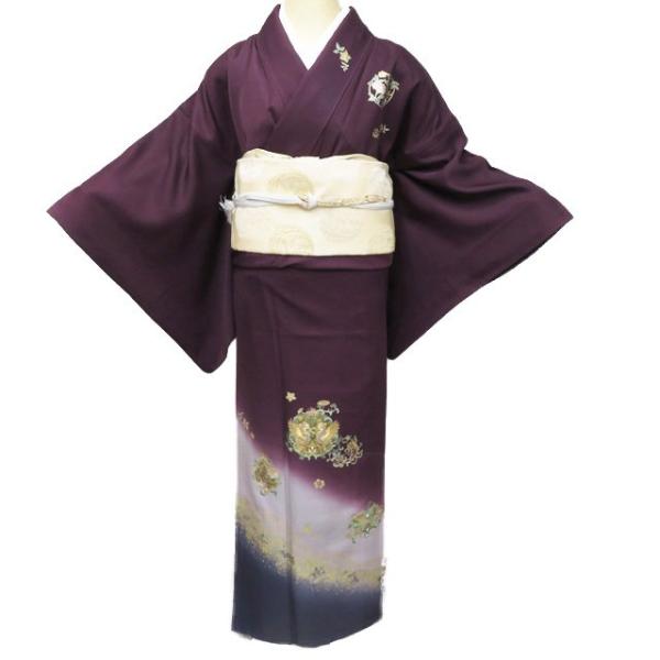 FINAL PRICE ／ 特選 訪問着 着物 中古 金彩 汕頭刺繍 スワトウ 金駒