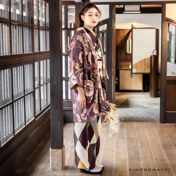 KIMONOMACHI 羽織 着物 女性 洗える 単品「ポピー 浅紫色」 オリジナル