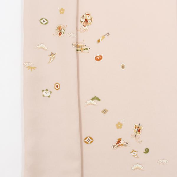 きもの 和 付け下げ 付下げ 着尺 手描き京友禅 正絹 ピンクベージュ色