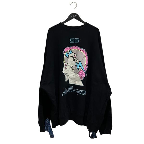 KIDILL（キディル） プリントスウェットトレーナー ブラック サイズ：F