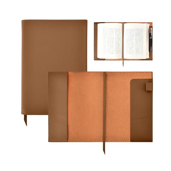 ちよぴー様オーダー品】A5 ブックカバー レッド ブラウン ペンケース