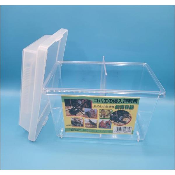 コバエ侵入抑制 飼育ケース ミニ （仕切り付）175×105×140 1個