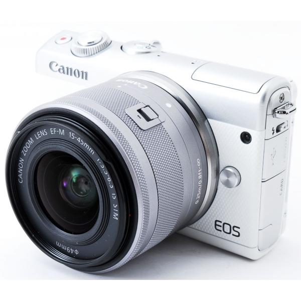 EOS キヤノン ミラーレス一眼 CANON M100 レンズキット ホワイト 中古