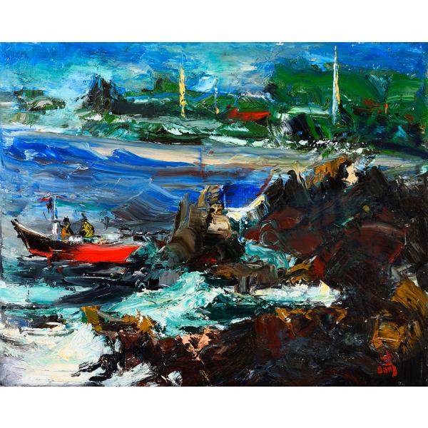 高田啓介 「青森種差海岸」 油彩F15号 額付き : 一枚の繪Yahoo!店