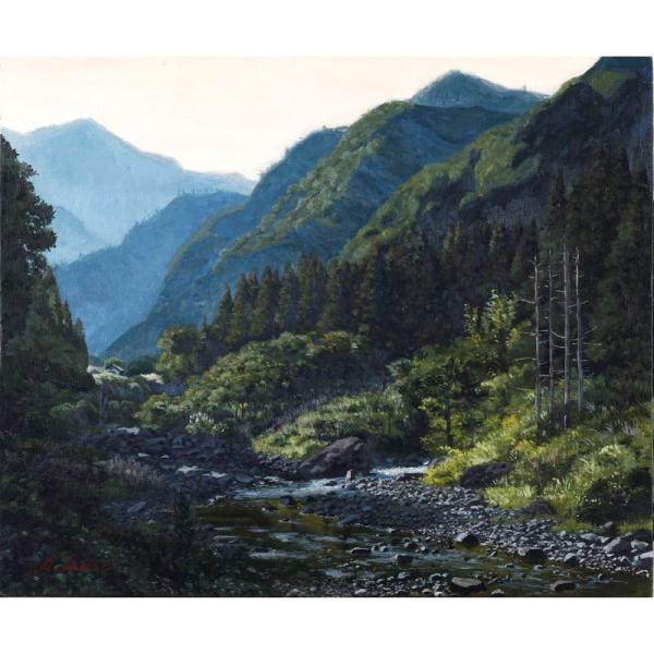 酒井昭輝 「静寂の朝（夏景）」 油彩8号 額付き : 一枚の繪Yahoo!店