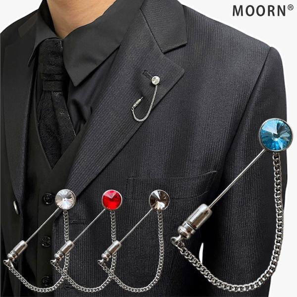 MOORN（モーン） ラペルピン メンズ 結婚式 ショートサイズ 一粒