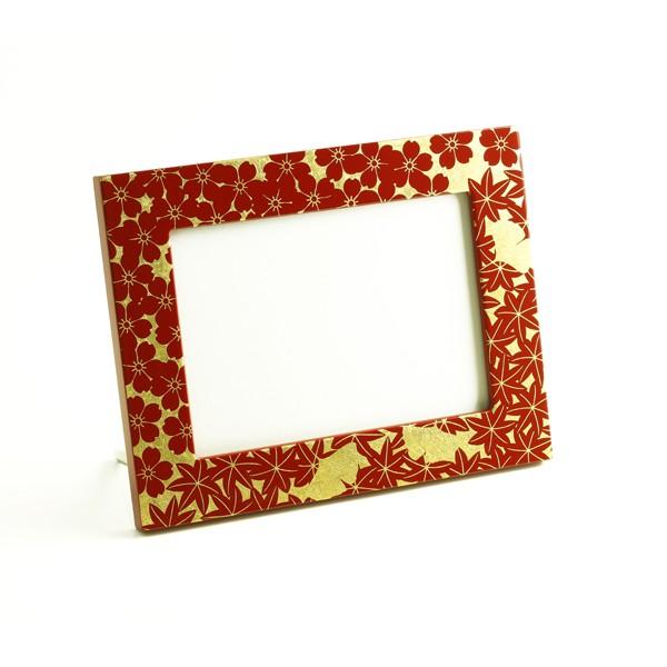 山田平安堂 写真立て/フォトスタンド 春秋 フォトフレーム/漆塗り/木製