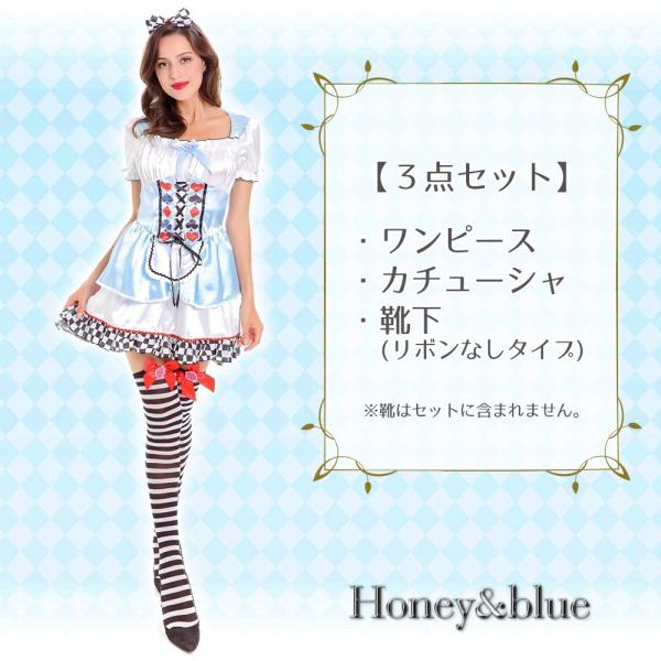 不思議の国のアリス風ワンピース＋ウィッグ＋靴 セット衣装 3点まとめ