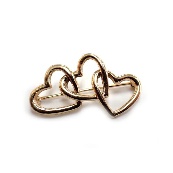 TIFFANY&Co.（ティファニー） 14K スリーハート ブローチ オープン