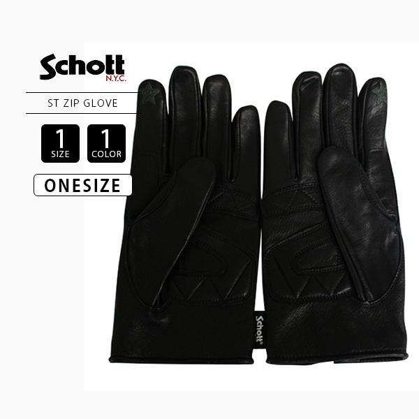 Schott N.Y.C（ショット） Schott メンズ 本革 手袋 グローブ レザー