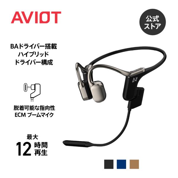 AVIOT AVIOT WB-E1M 指向性ECMブームマイク付き 骨伝導 イヤホン