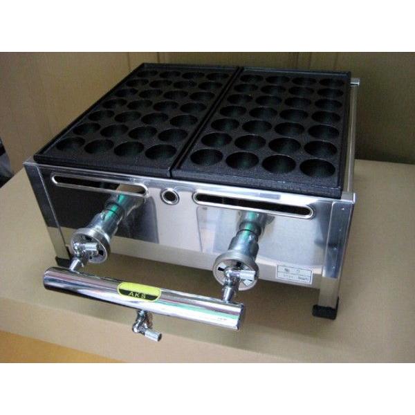 業務用 たこ焼き器 2丁掛 [28穴x2連] (プロパンガス用) : MDS01