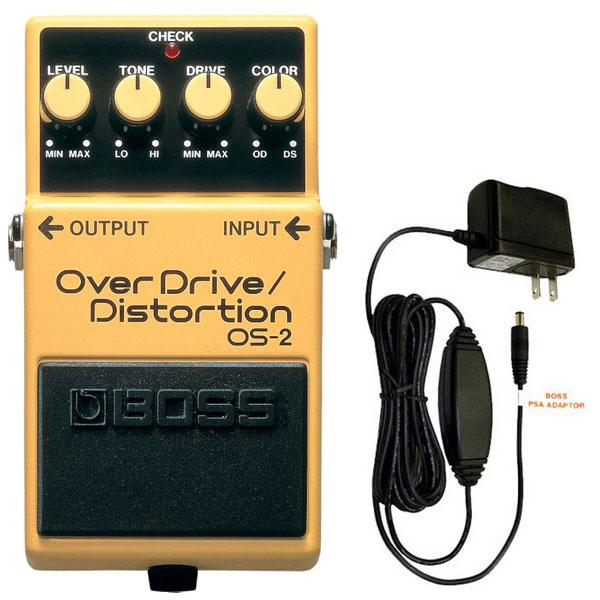 BOSS ボス OS-2 OverDrive Distortion + 純正ACアダプター PSA-100S2