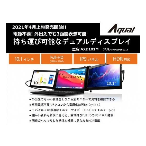 APEX アペックス Aqual モバイルデュアルモニター10.1インチ 専用電源