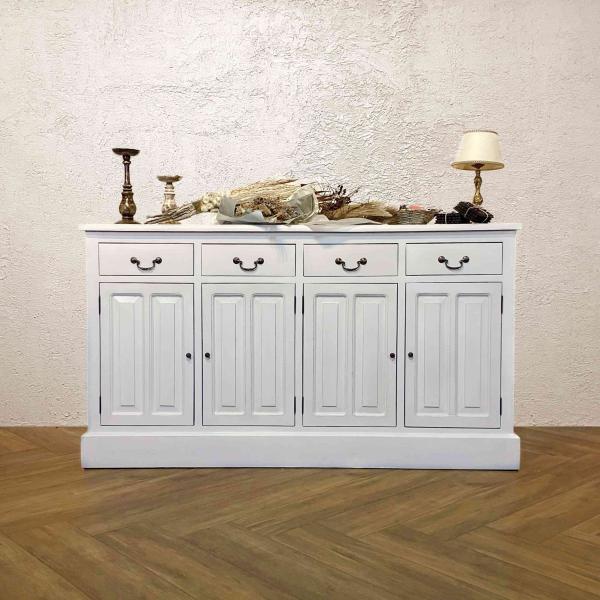 アンティーク調 カウンター 抽斗 引戸 収納棚 レジ台 シャビー