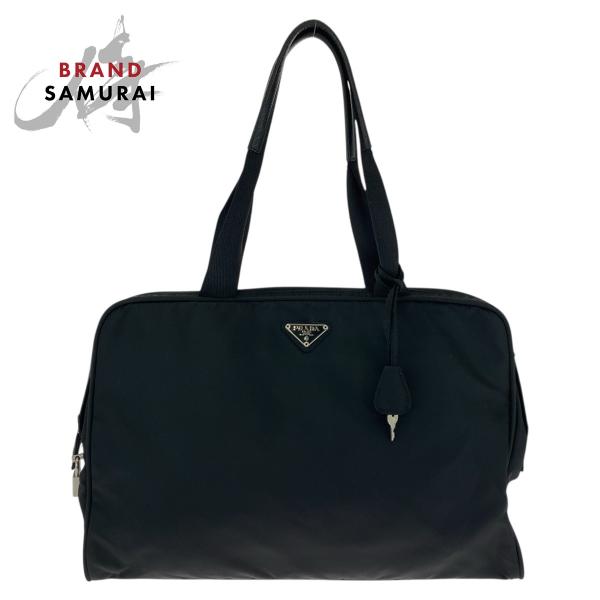 PRADA（プラダ） 美品 テスート 三角ロゴプレート ブラック 黒