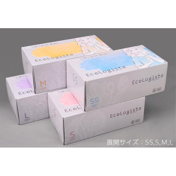 EcoLogista(エコロジスタ) ニトリル手袋（SS.S.M.Lサイズ）200枚入り