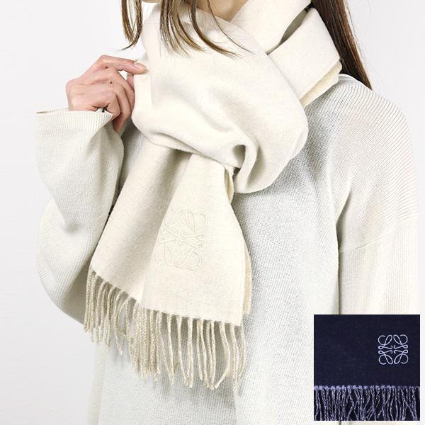 LOEWE（ロエベ） マフラー バイカラー ストール フリンジ アナグラム