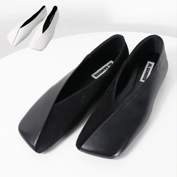 JIL SANDER（ジルサンダー） Square Toe Leather Ballet Shoes